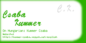 csaba kummer business card